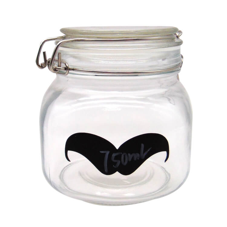750ml Glass Jar Herbs Storage Clamp Hinged HermesTop - Menbank