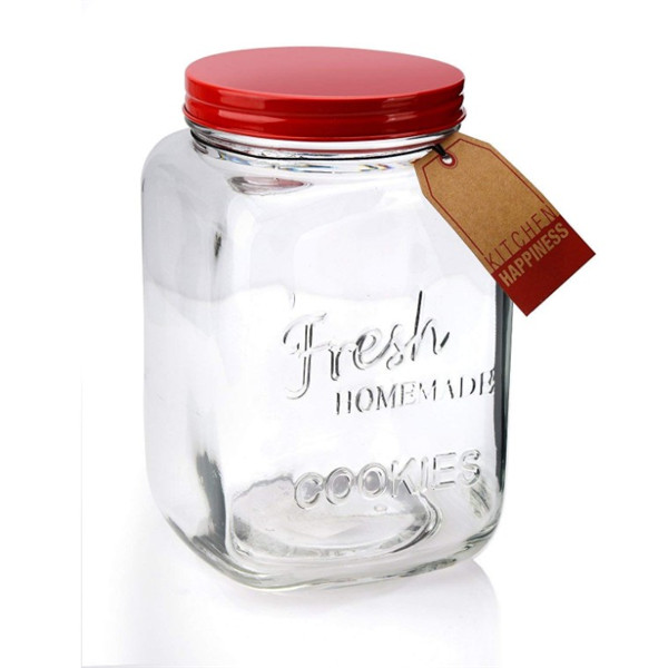 Trending Products Lip Balm Jar - Vintage 1 Gallon Square Glass Mason Jar with Lid - Menbank